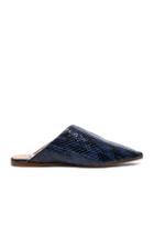 Acne Studios Leather Amos Babouche Slippers In Blue,animal Print