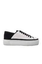 Ann Demeulemeester Suede Low Top Sneakers In White,black