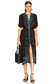 Raquel Allegra Caftan Dress In Black,blue,ombre & Tie Dye