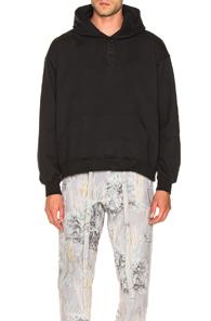 Fear Of God Everyday Henley Hoodie In Black