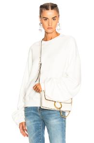 R13 Pleated Sleeve Sweatshirt In White