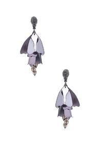 Oscar De La Renta Large Impatiens Earrings In Metallics