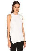 Proenza Schouler Double Face Silk Knit Ruffle Top In White