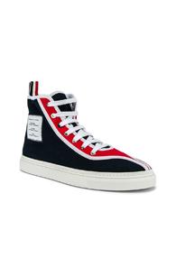 Thom Browne Paper Label Hi-top Sneaker In Blue,red