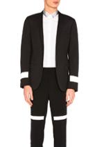 Lanvin Reflective Sleeve Blazer In Black
