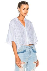 Acne Studios Bridget Shirt In Blue,stripes