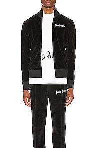 Palm Angels Chenille Track Jacket In Black
