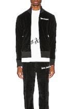Palm Angels Chenille Track Jacket In Black