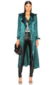 Fleur Du Mal Trench Coat In Green