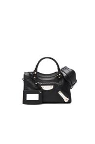 Balenciaga Metal Plate Mini City In Black