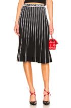Off-white Plisse Knit Skirt In Black,stripes,white
