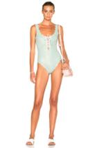 Marysia Swim Fwrd Exclusive Palm Springs Lace Up Swimsuit In Metallics,blue