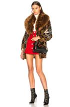 Fendi Patchwork Lamb & Alpaca Fur Coat In Brown,abstract,floral