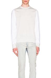 Maison Margiela Tri Color Pullover Sweater In Gray,white