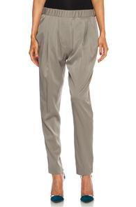 3.1 Phillip Lim Draped Pocket Silk-blend Trouser In Gray