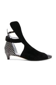Givenchy Snakeskin Trim Suede Ankle Boots In Black,animal Print