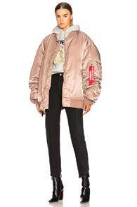 Vetements Reversible Bomber Jacket In Neutrals,pink