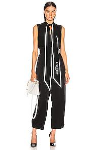 Givenchy Cropped Sleeveless Scarf Top In Black,white