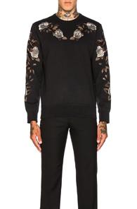Alexander Mcqueen Floral Print Sweatshirt In Black