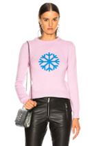 Alberta Ferretti Snowflake Crewneck Sweater In Pink