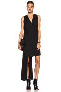 Mm6 By Maison Martin Margiela Pleated Blazer Wool Dress In Black