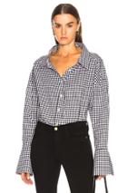 Caroline Constas Newell Top In Black,checkered & Plaid