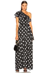 Caroline Constas Rhea Dress In Abstract,black