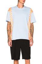 Comme Des Garcons Homme Plus Check Pattern Print Tee In Blue,checkered & Plaid