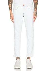 Off-white Slim Fit Crop Jeans In Blue