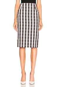 Brock Collection Sam Skirt In Brown,checkered & Plaid