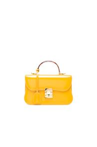 Mark Cross Tortoise Resin Handle Brush Off Dorothy Bag In Yellow