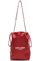 Saint Laurent Supple Logo Teddy Pouch In Red