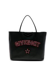 Givenchy Gothic Logo Antigona Tote In Black