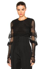 J.w. Anderson Sheer Sleeve Sweater In Black