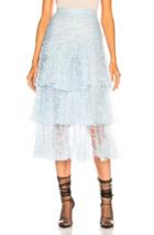 Rodarte Tulle Three Tier Ruffle Skirt In Blue