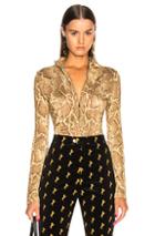 Chloe Snakeskin Quarter Zip Jersey Top In Animal Print,neutrals