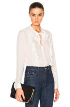 L'agence Valentina Ruffle Blouse In White