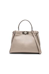 Fendi Regular Peekaboo In Gray,neutrals