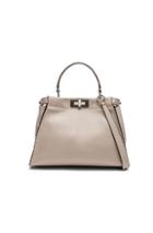 Fendi Regular Peekaboo In Gray,neutrals
