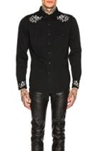 Saint Laurent Classic Western Shirt In Black,floral