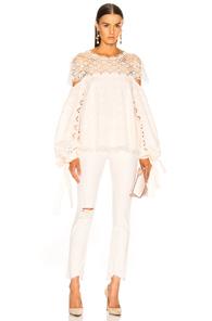 Jonathan Simkhai Blouson Sleeve Top In White