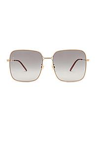 Gucci Square Sunglasses In Metallic