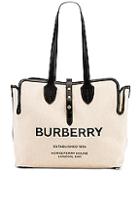 Burberry Soft Belt Tote In Black,neutral