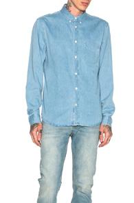 Acne Studios Isherwood Denim Shirt In Blue