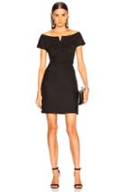 Helmut Lang Off Shoulder Wool Dress In Black