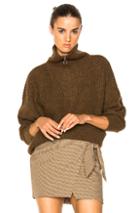 Isabel Marant Etoile Declan Grunge Knit Turtleneck Sweater In Brown