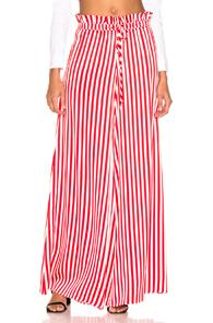 Caroline Constas Paperbag Pant In Stripes,red
