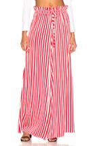 Caroline Constas Paperbag Pant In Stripes,red