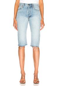 Helmut Lang Cut Off Knee Length Short In Blue
