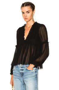 Ulla Johnson Silk Silva Blouse In Black